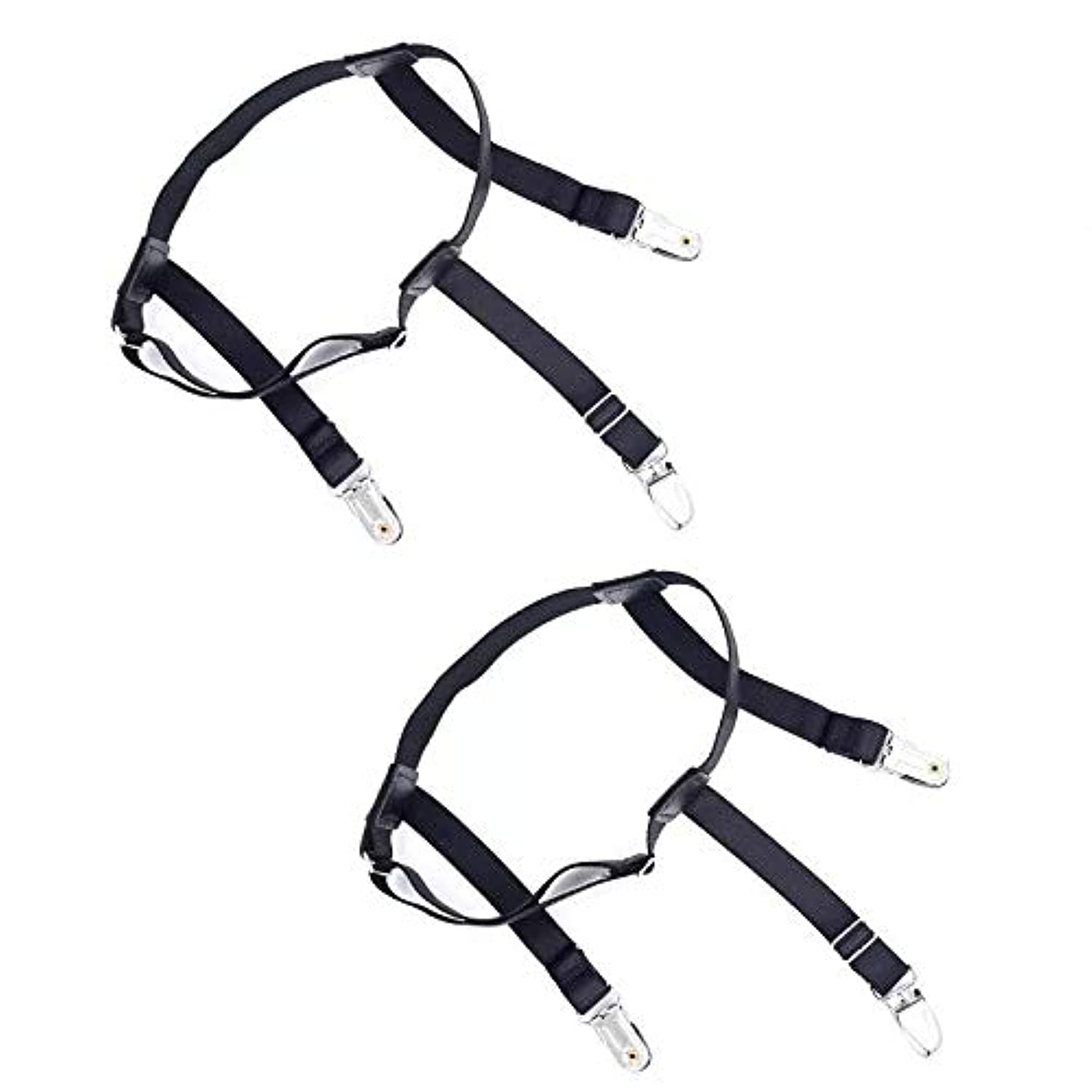 Men's Shirt Stays Adjustable Elastic Garters Thigh Strap with
